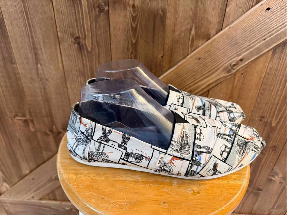 TOMS x Star Wars Size 10 Classic Alpargata Slip On Shoes Millennium Falcon